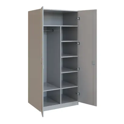 Q 23-80 skříň šatní, 2-dvéřová, 800x600x1800mm, šedá